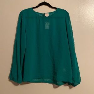 NWT. J. Crew Swiss Dot Cold Shoulder Blouse. Size xl.